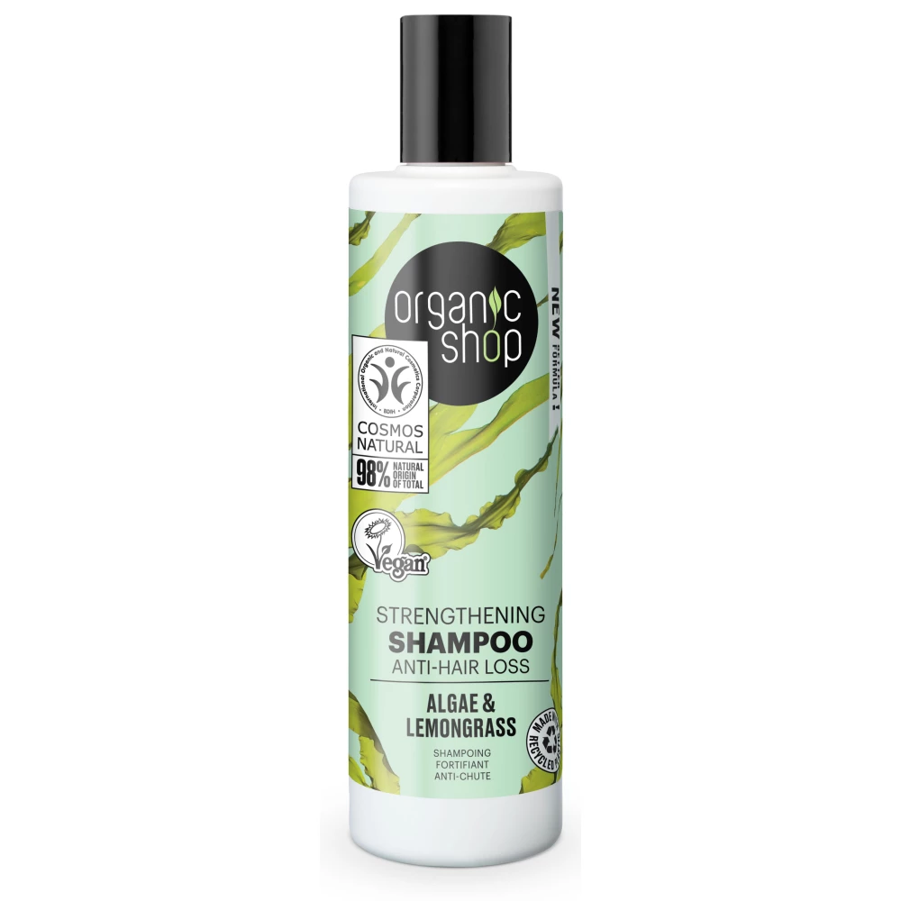 Organic Shop bio sampon erősítő és hajhullás ellen algával és citromfűvel 280 ml