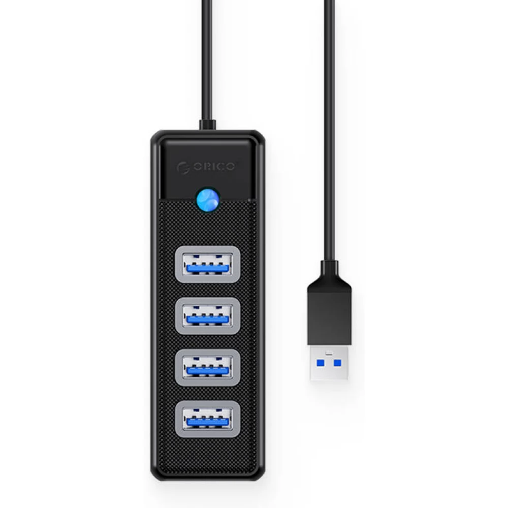 ORICO Hub Adapter USB to 4x USB 3.0 5 Gbps 0.15m fekete