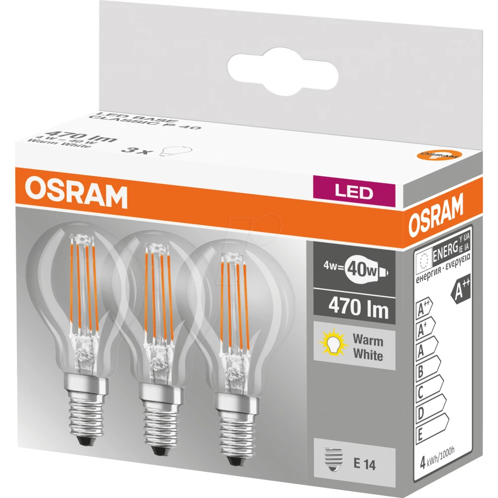 OSRAM 4W E14 470lm 2700K 4058075819337