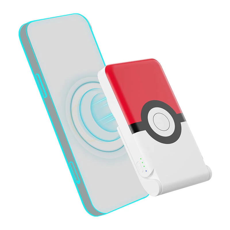 OTL TECHNOLOGIES Pokeball Mágneses Vezeték nélküli Powerbank 5000mAh 15W piros-fehér