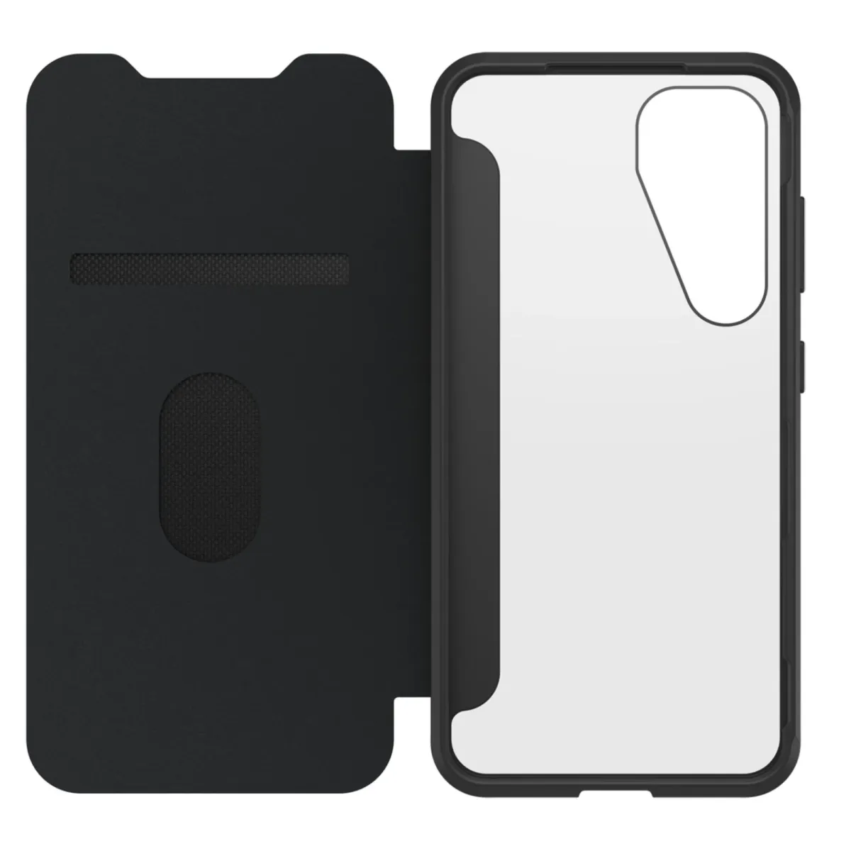 OTTERBOX React Series Folio oldalra nyitható tok Samsung Galaxy S25 fekete-átlátszó