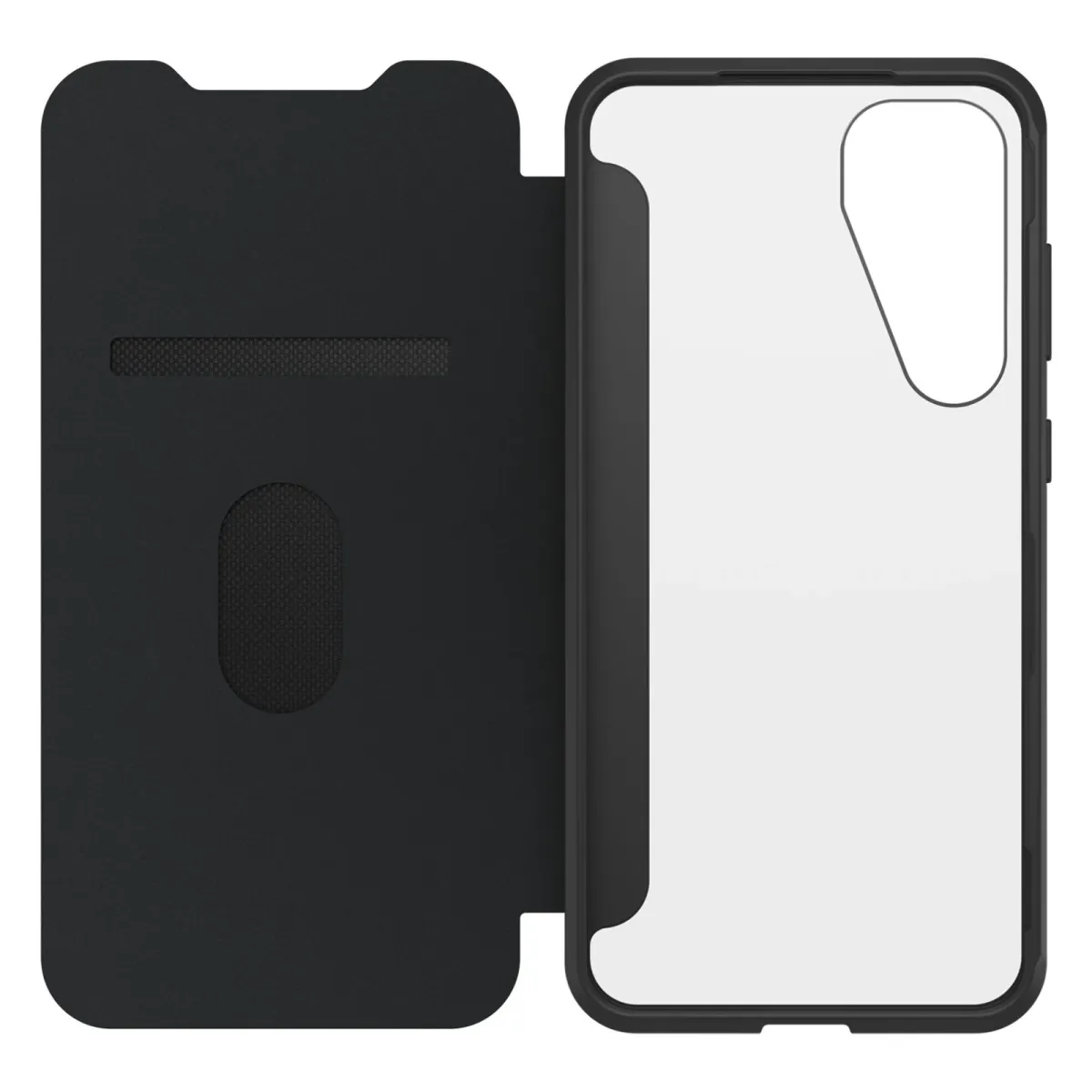 OTTERBOX React Series Folio oldalra nyitható tok Samsung Galaxy S25 Plus fekete-átlátszó