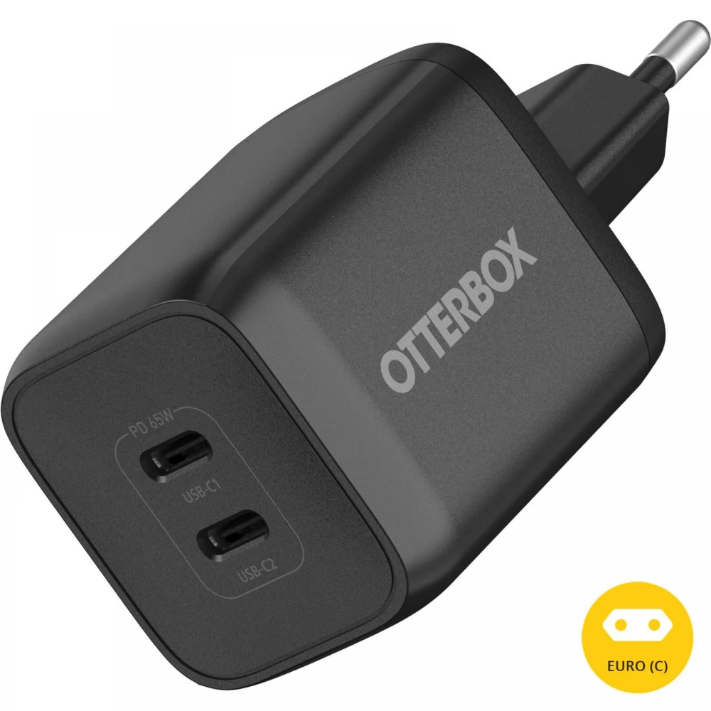 OTTERBOX USB-C Dual Port 65W Wall Charger EU fekete
