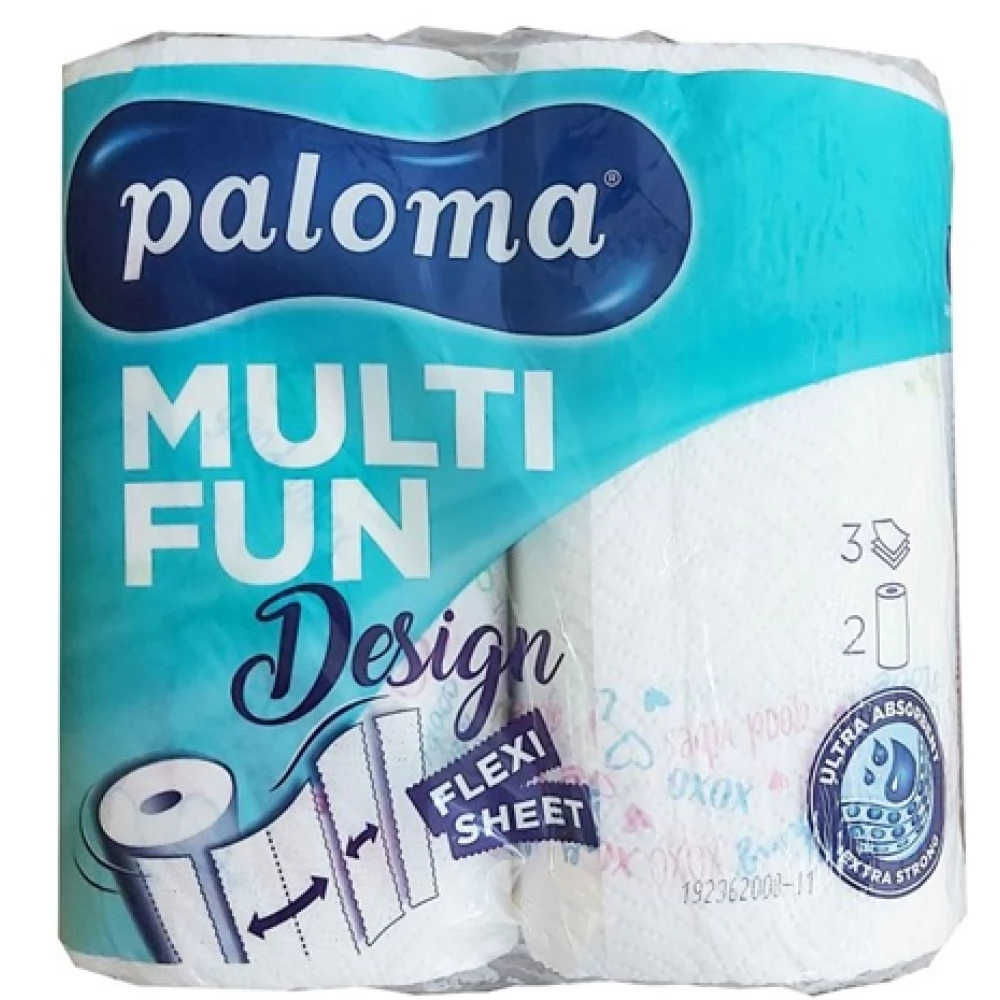 PALOMA KT MULTI FUN 3 rétegű papírtörlő 145lap színes 2 tekercs/csomag