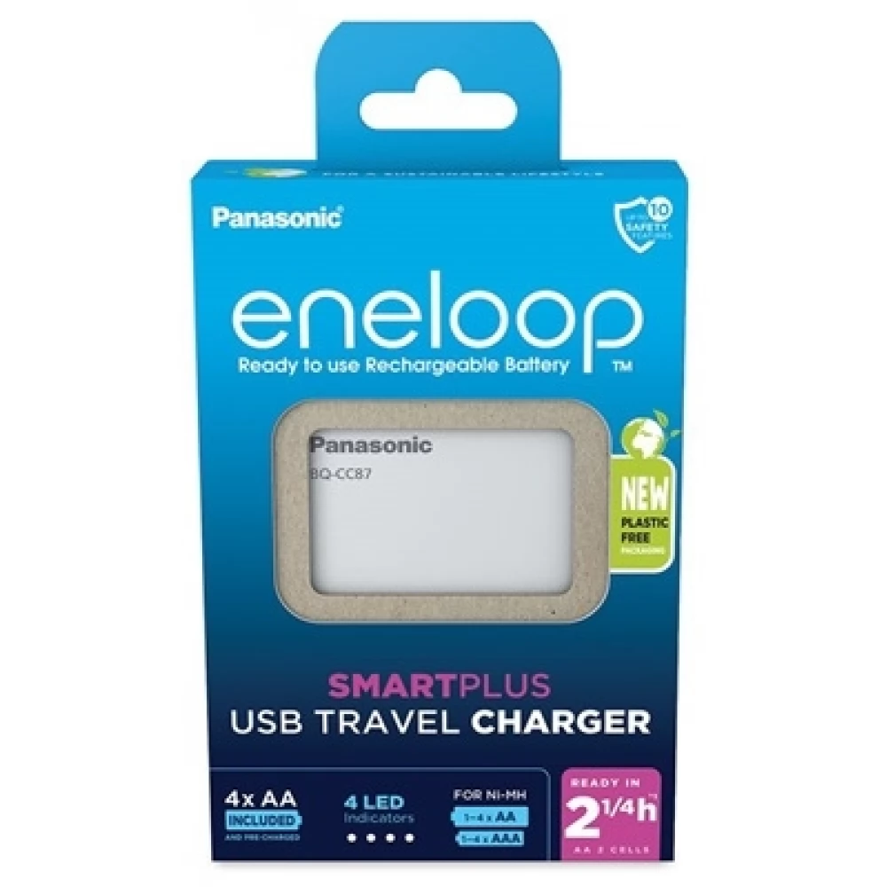 PANASONIC BQ-CC87USB 4x AA/AAA NiMH Akkumulátor töltő + 4x2000mAh AA