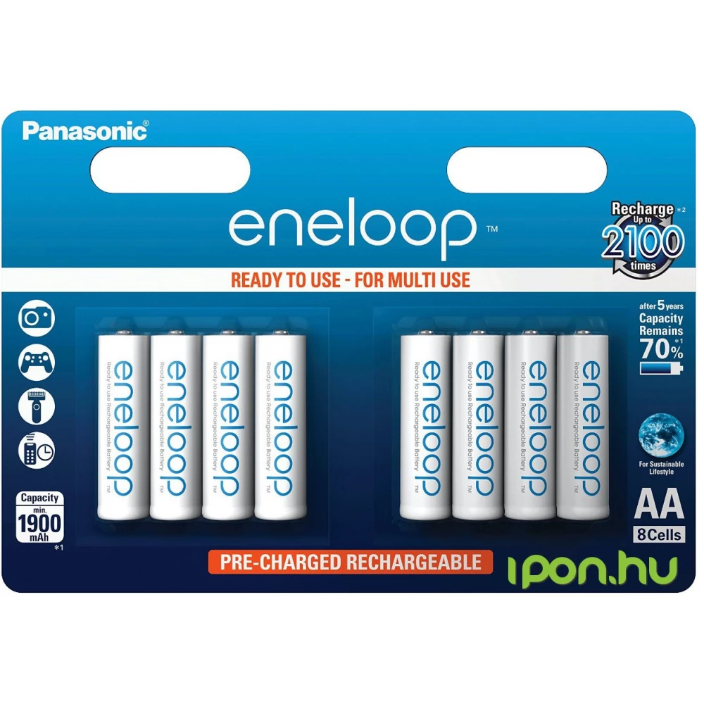 PANASONIC Eneloop ceruza akkumulátor (AA) 1900mAh 8db
