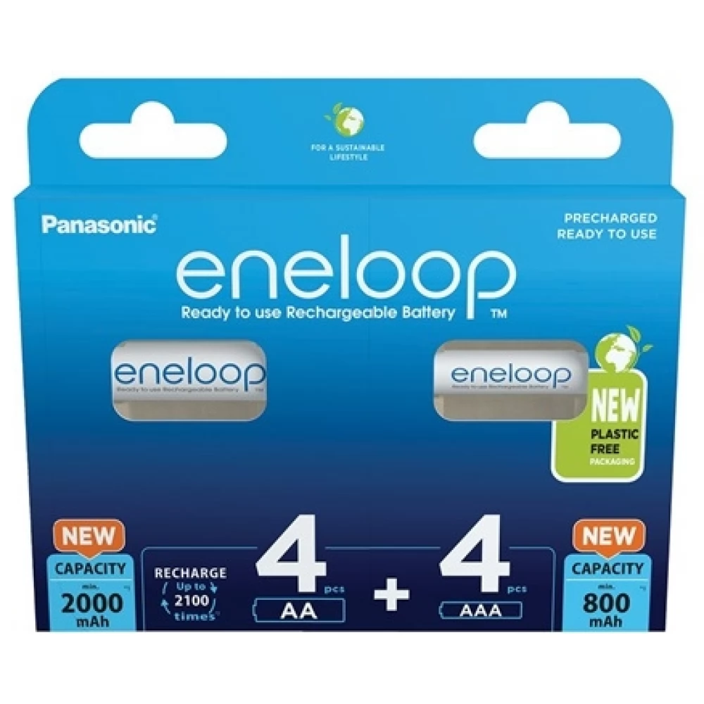 PANASONIC Eneloop ceruza akkumulátor (AA) 2000mAh 4db + mikro ceruza akkumulátor (AAA) 800mAh 4db