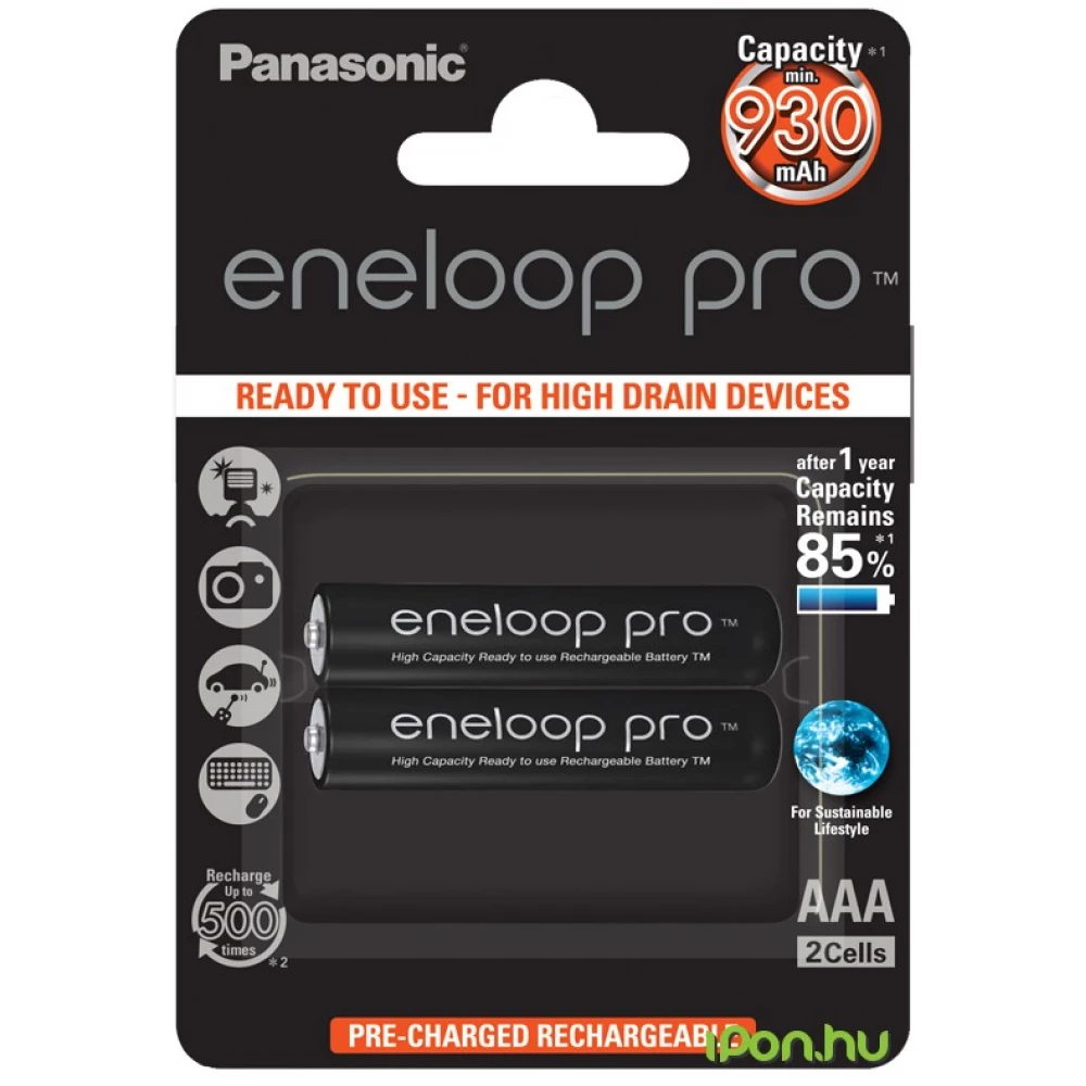 PANASONIC Eneloop PRO mikro ceruza akkumulátor (AAA) 930mAh 2db