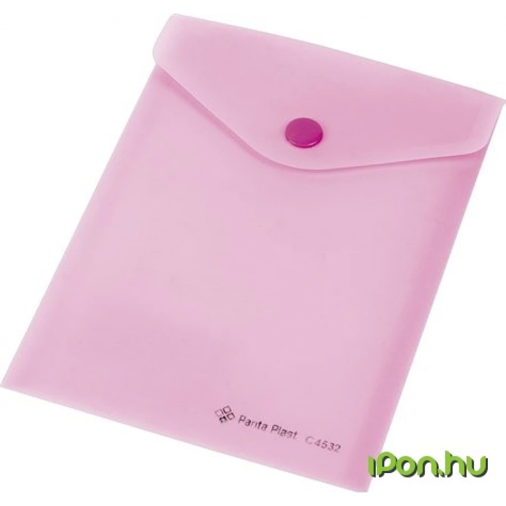 PANTA PLAST Irattartó tasak A7 PP patentos pasztell rózsaszín