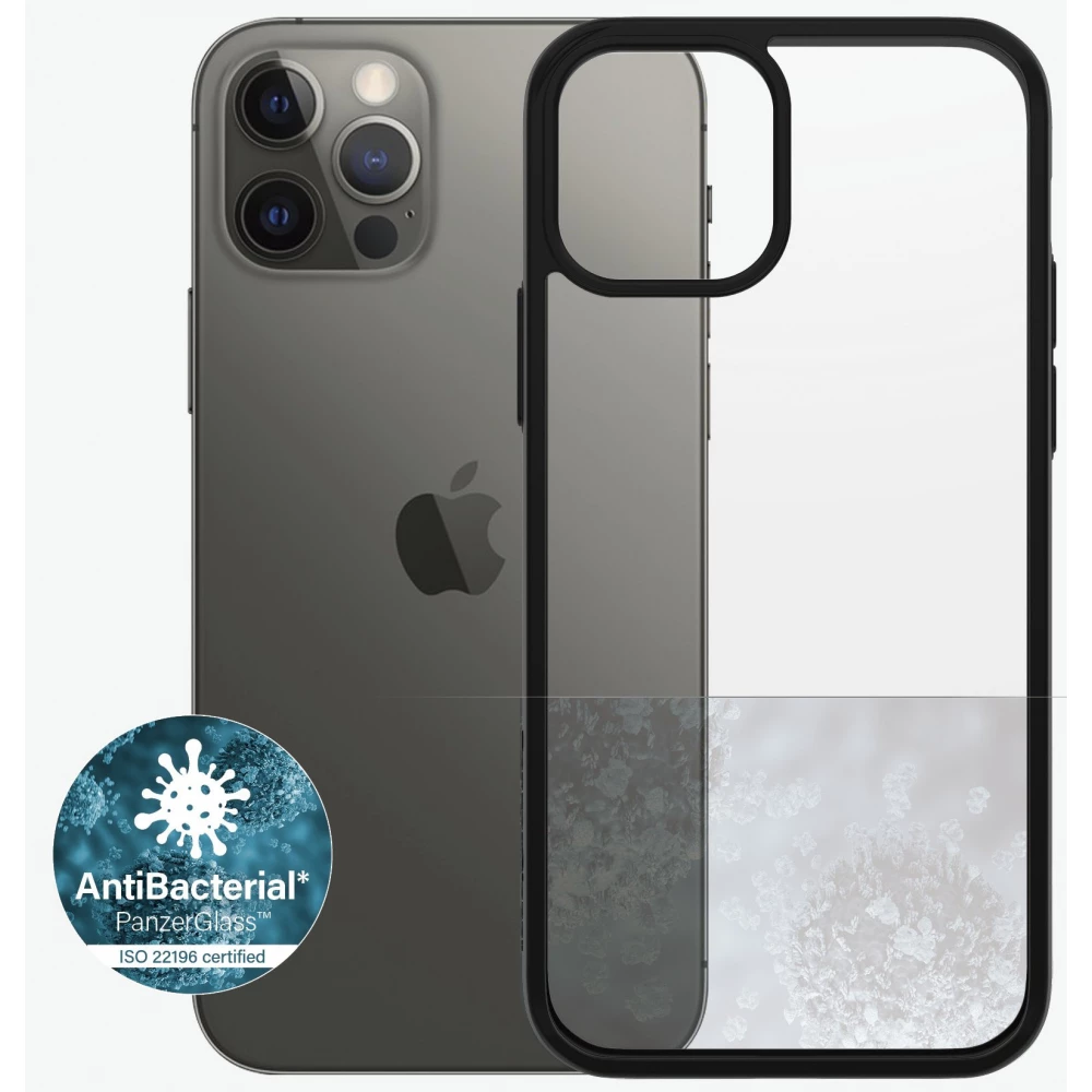 PANZERGLASS ClearCase Back Cover iPhone 12/12 Pro fekete-átlátszó