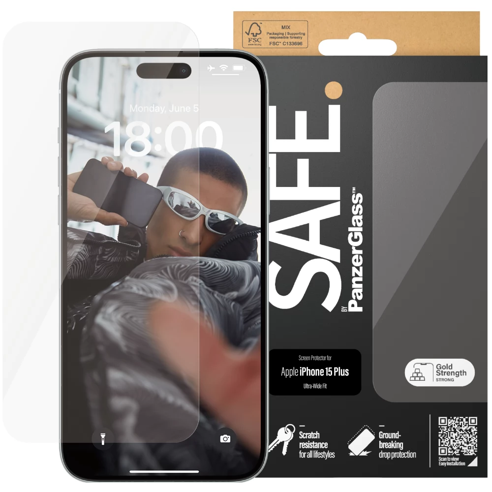 PANZERGLASS Safe képernyővédő iPhone 15 Plus