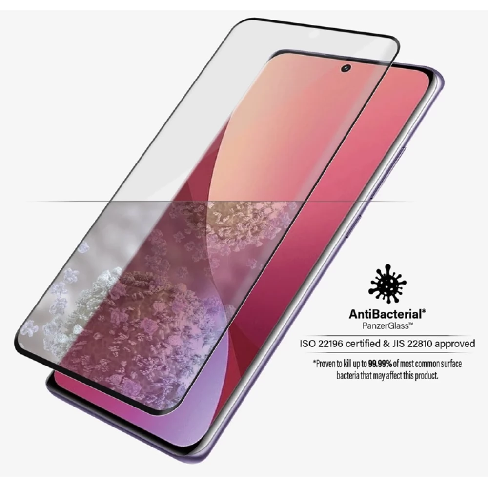 PANZERGLASS Screen Protector Case Friendly Antibacterial Xiaomi 12 Pro fekete