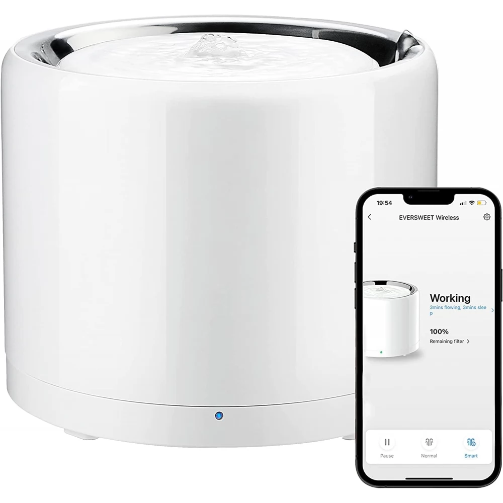 PETKIT P4108 W4X Smart Pet Ivókút Eversweet vezeték nélküli 1.8 l rozsdamentes acél / ABS / fehér