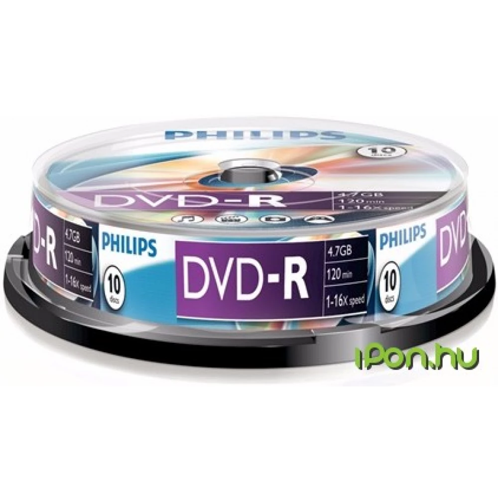 PHILIPS DVD-R 16x 10db hengeres