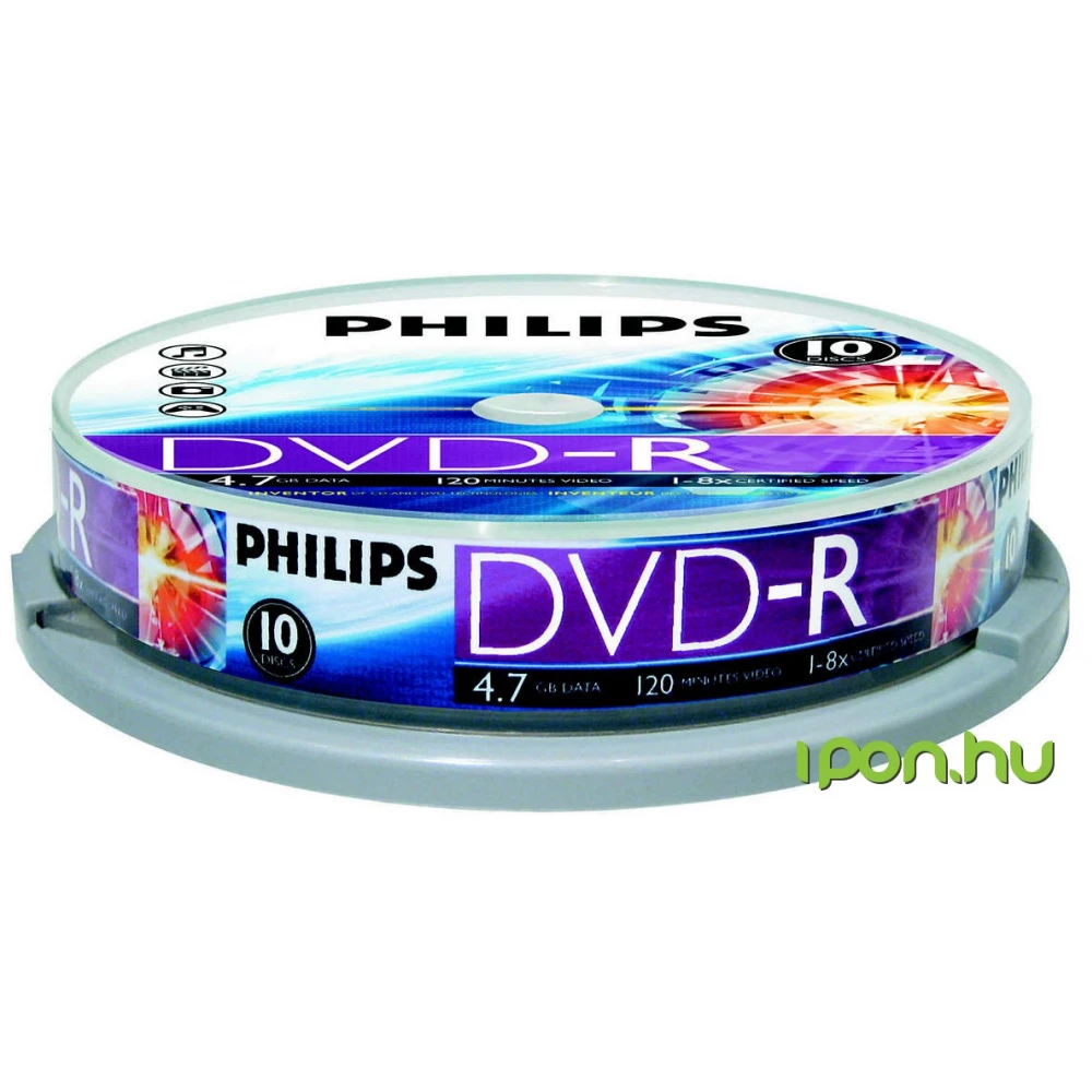 PHILIPS DVD-R 8x 10db hengeres