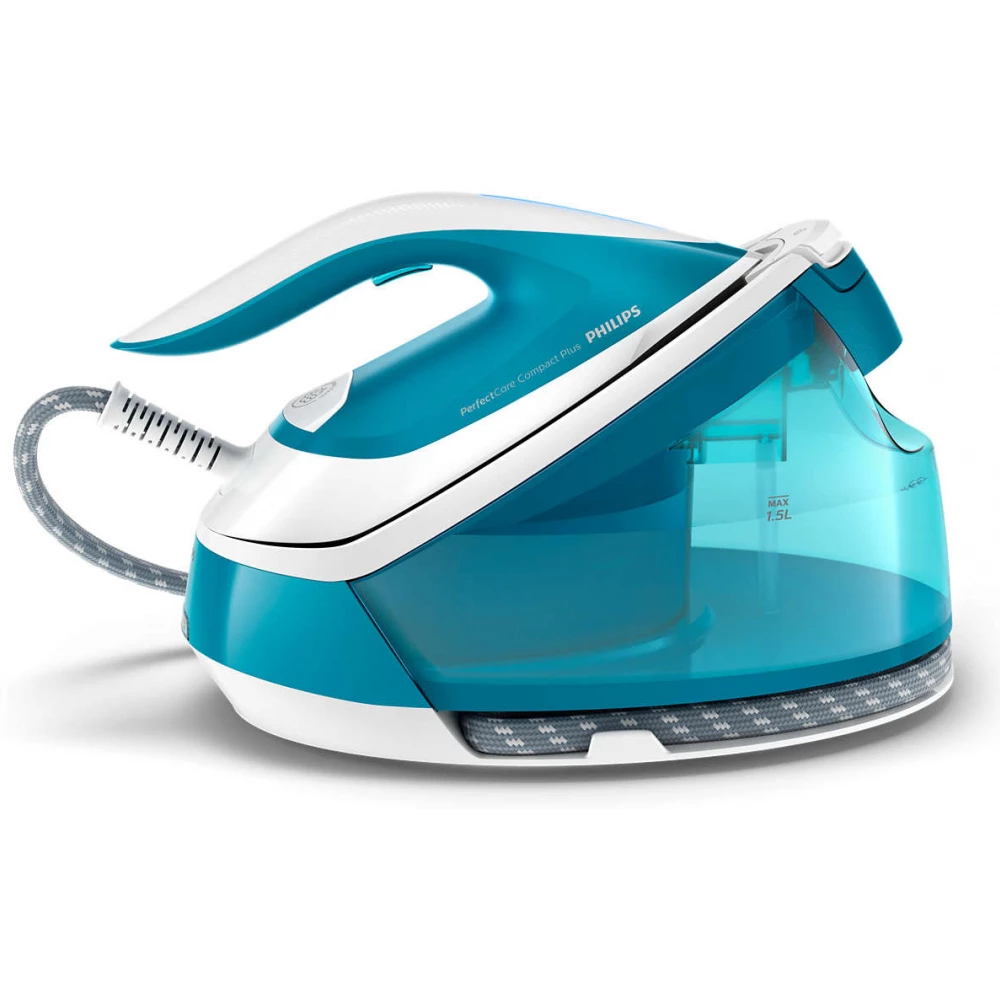 PHILIPS GC7920/20 PerfectCare Compact Plus Gőzállomás vasalófej 2400 W fehér / türkiz