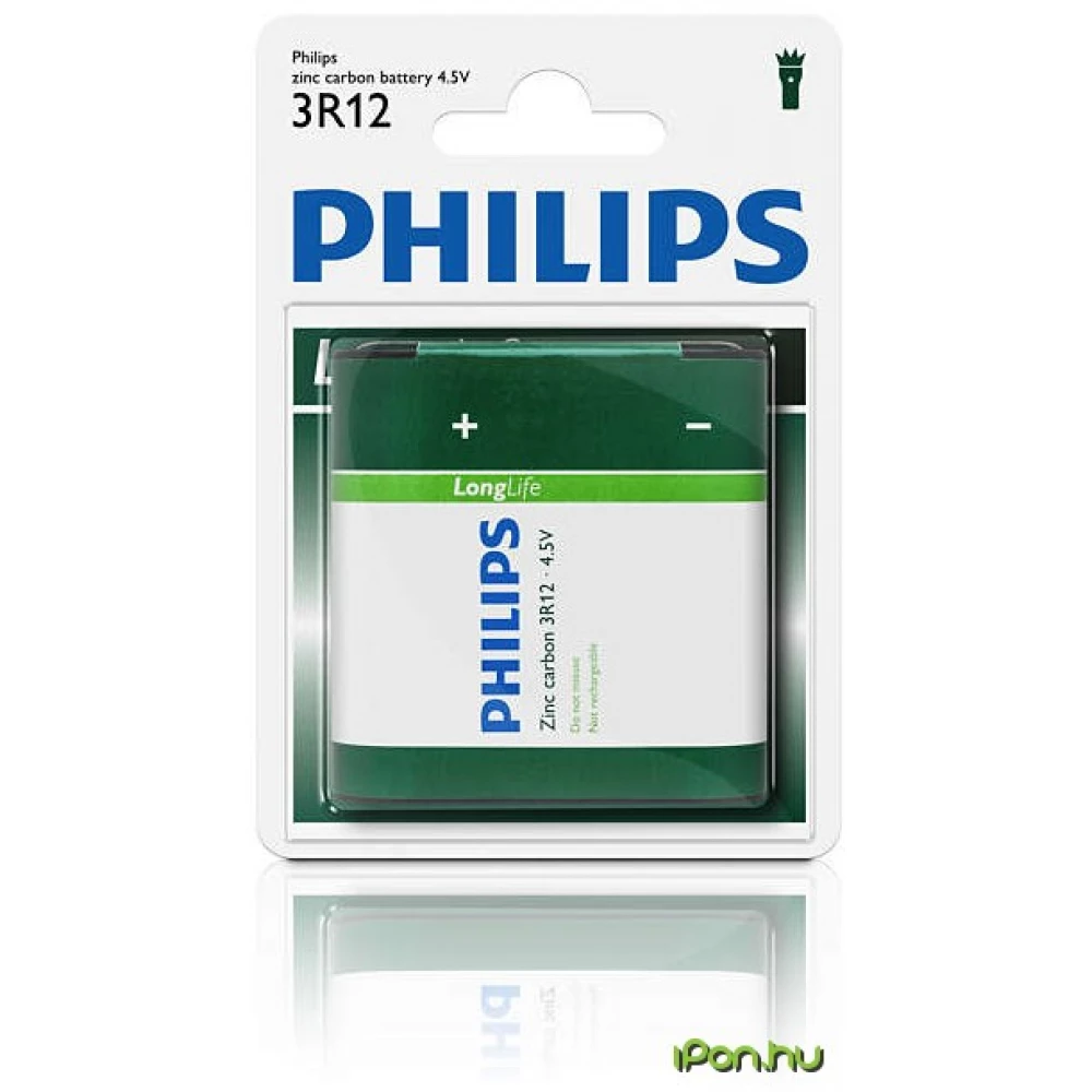 PHILIPS LongLife 4.5 voltos lapos elem 1db 3R12L1B/10
