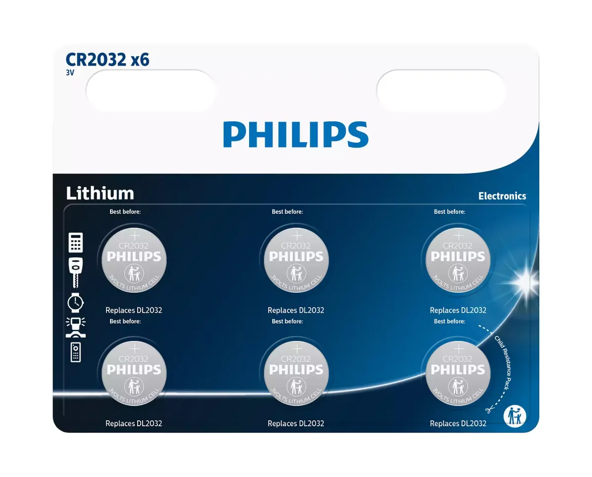 PHILIPS Minicells CR2032 Lithium gombelem (CR) 3V 6db