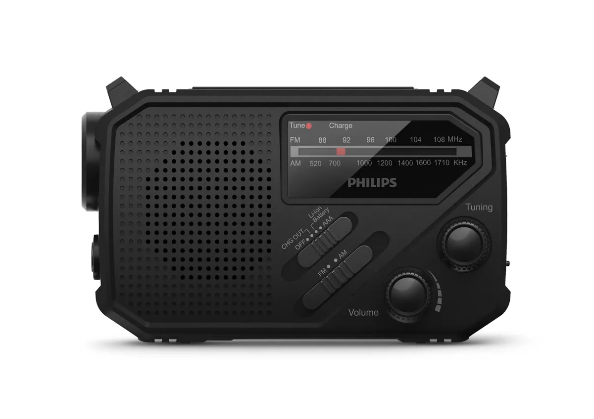 PHILIPS TAR1609 Hordozható rádió elemlámpa funkcióval fekete