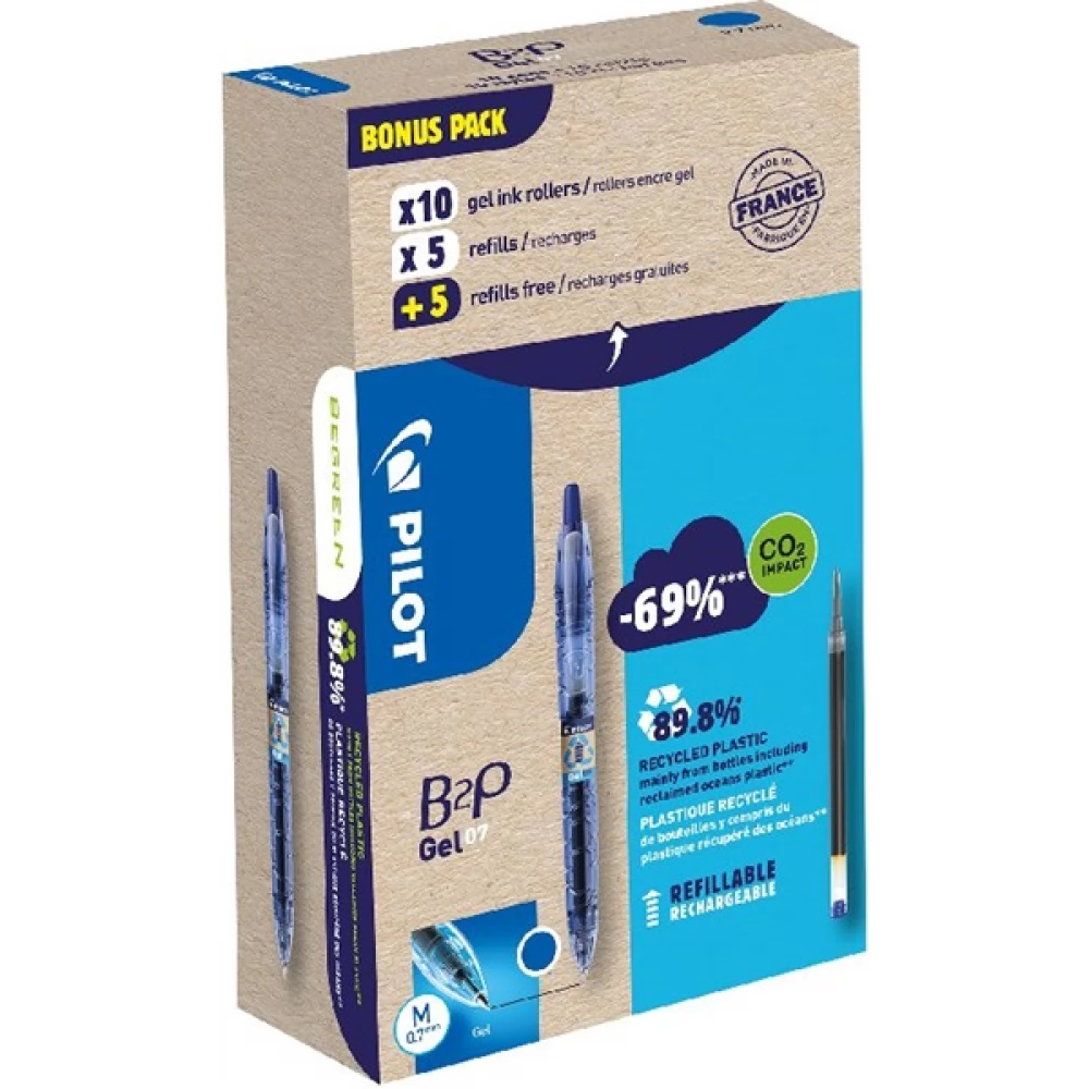 PILOT B2P Greenpack zseléstoll 10 db kék betéttel