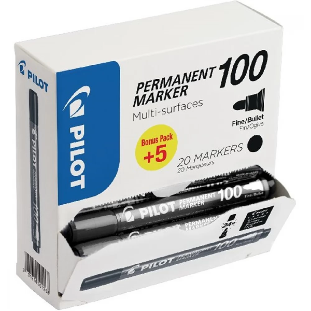 PILOT BT 100 permanent marker fekete 20 db