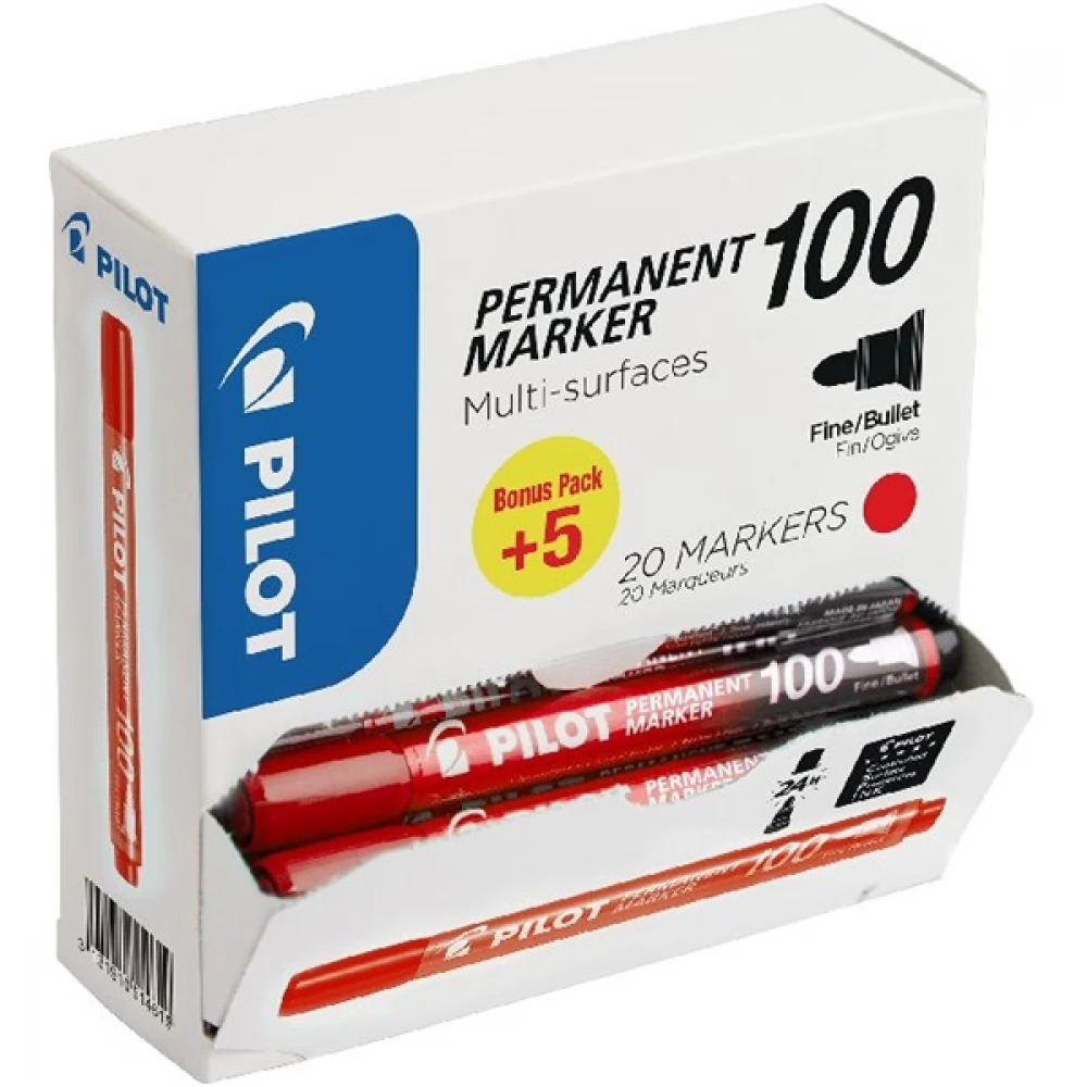 PILOT BT 100 permanent marker piros 20 db
