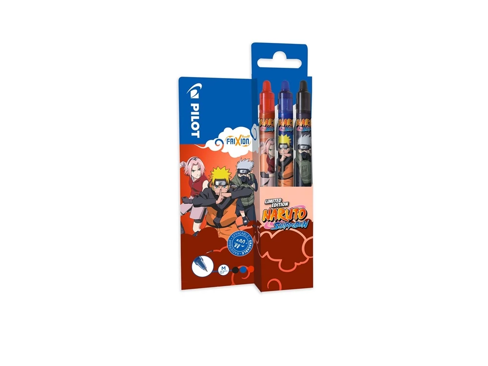 PILOT FriXion Clicker NARUTO Limited Edition rollerirón 3 db