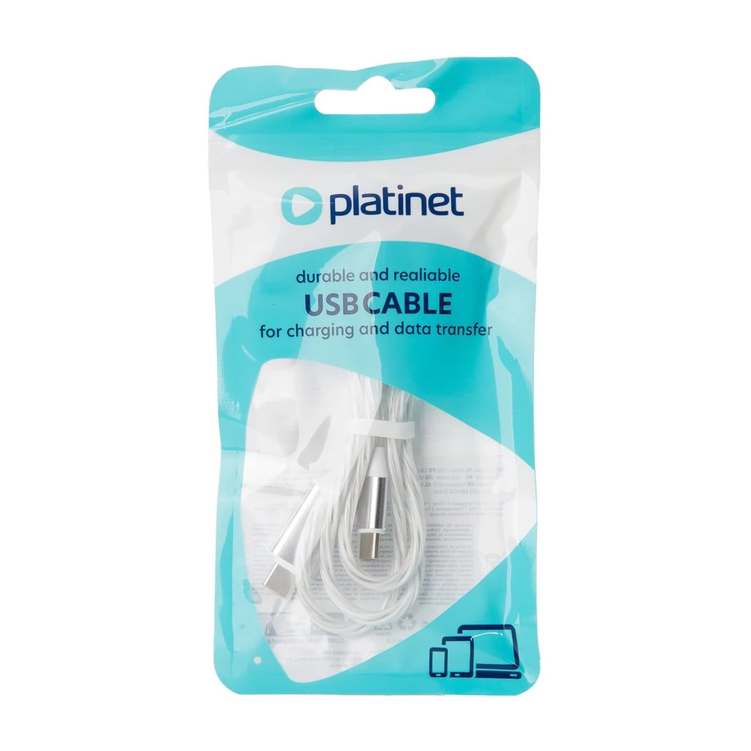 PLATINET USB 2.0 Type C Összekötő Fehér 1m PSCC1L