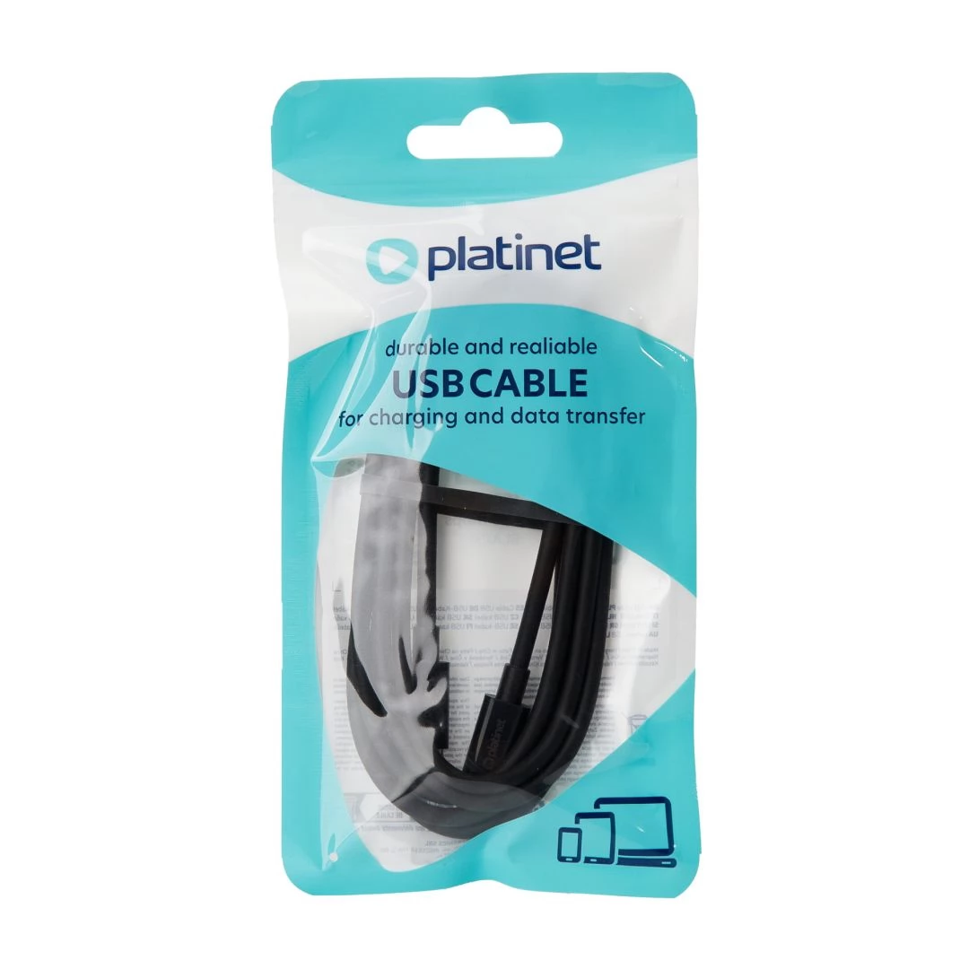 PLATINET USB 2.0 Type C Összekötő Fekete 1.5m PSCCC1100TB
