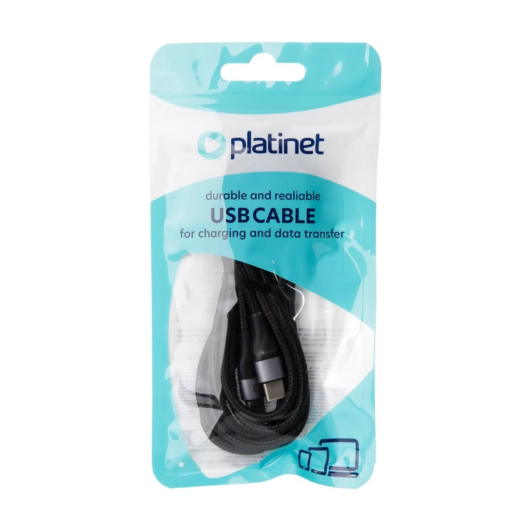 PLATINET USB 2.0 Type C Összekötő Fekete 2m PSCCC220B