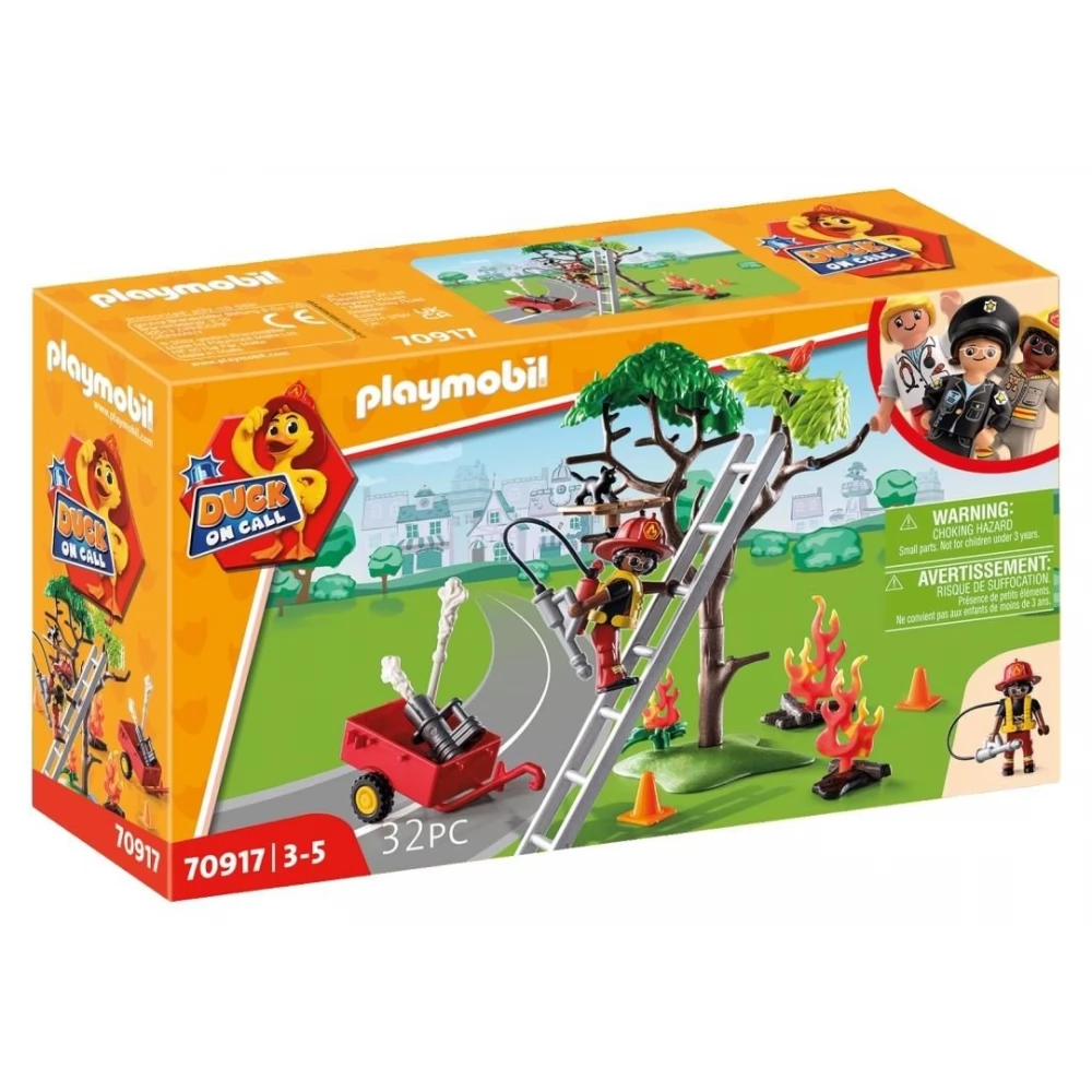 PLAYMOBIL DUCK ON CALL Tűzoltó bevetés - Macskamentés készlet