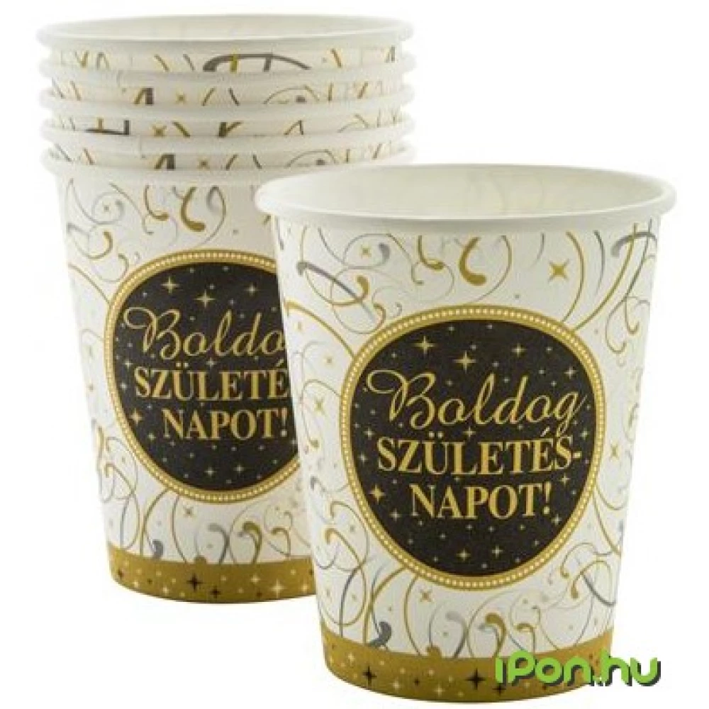 Pohár 2.5 dl Boldog Születésnapot elegáns