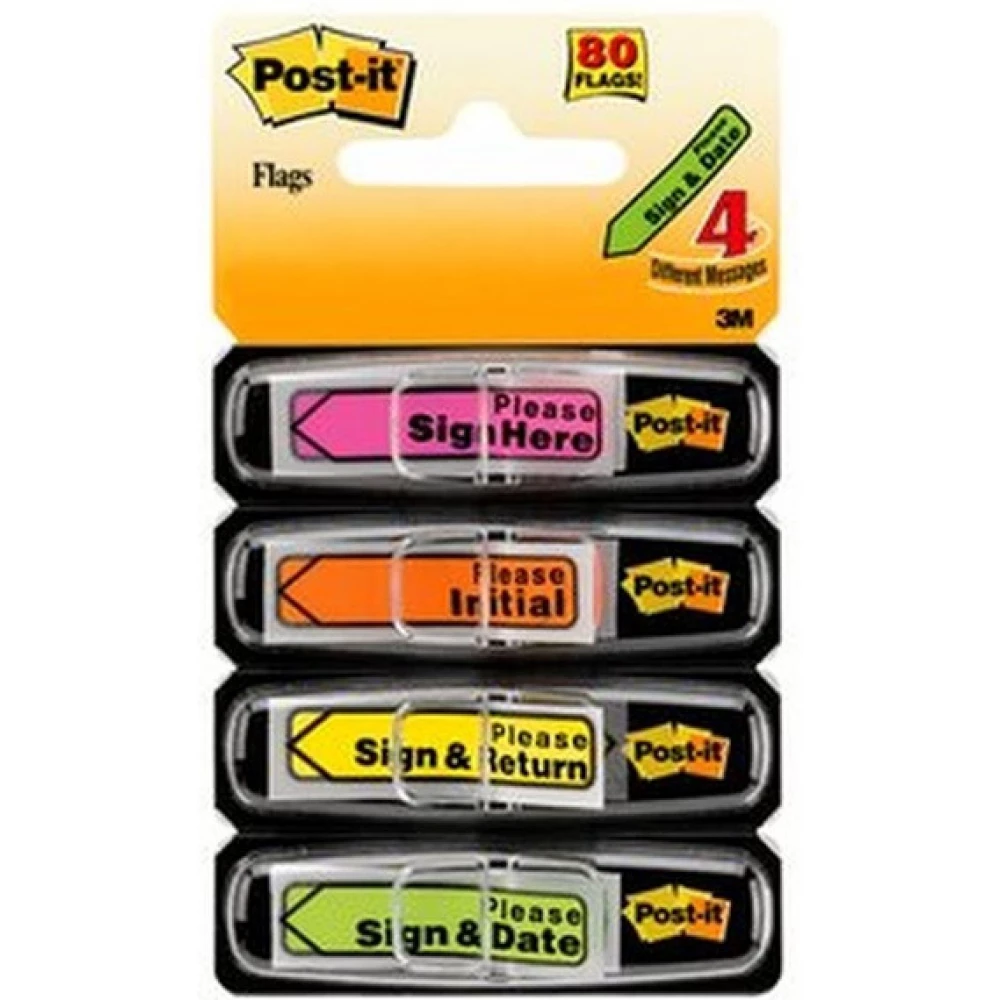 Post-it 684-ARR4 11.9x43.2mm öntapadós 4x24db jelölőnyíl neon