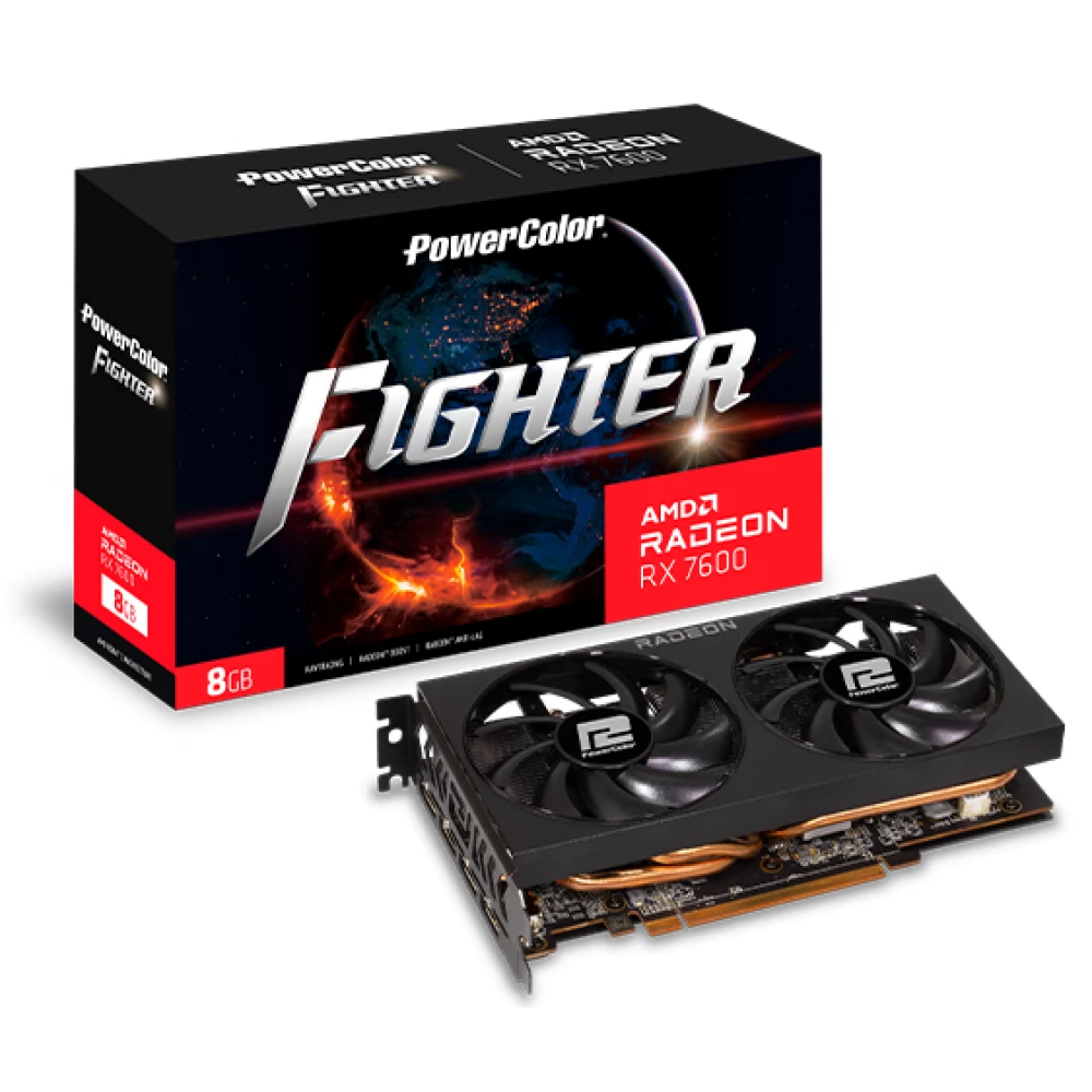 POWERCOLOR RX 7600 8G-F Radeon RX 7600 8GB GDDR6 Fighter PCIE