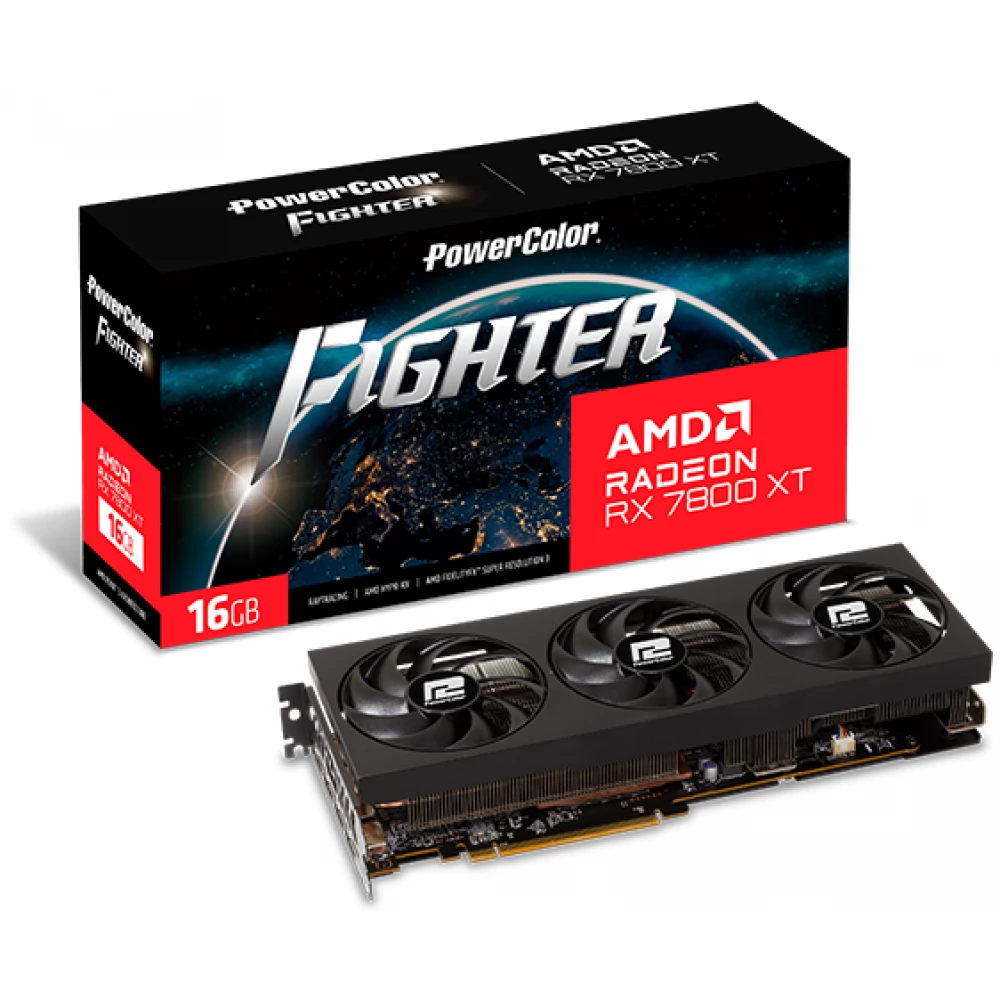 POWERCOLOR RX 7800 XT 16G-F/OC Radeon RX 7800 XT 16GB GDDR6 Fighter PCIE