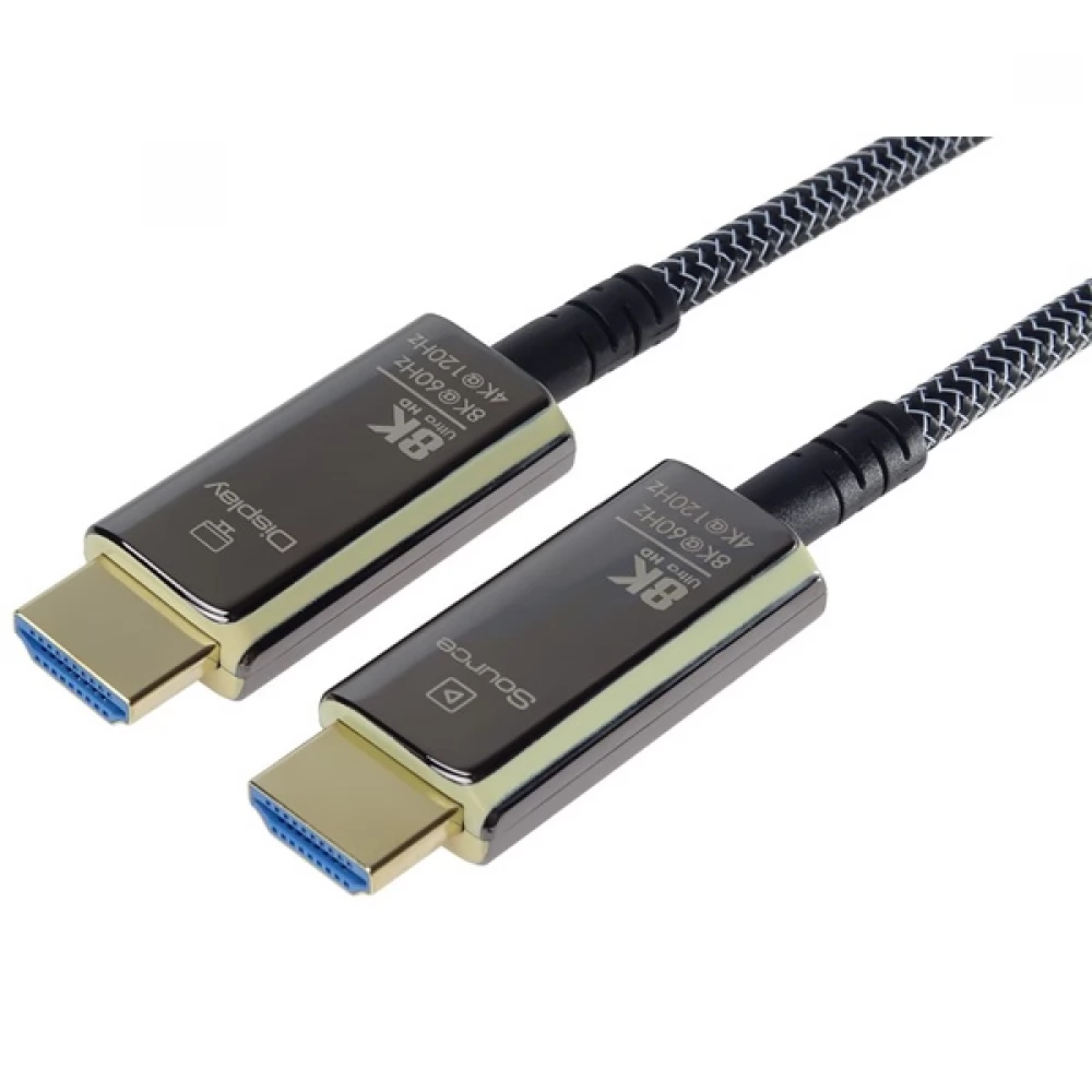 PREMIUMCORD HDMI 2.1 Összekötő Fekete-Bézs 15m KPHDM21T15