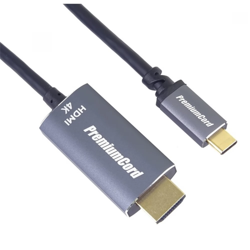 PREMIUMCORD USB 3.0 Type C HDMI 2.0 Átalakító Fekete 1.8m KU31HDMI03