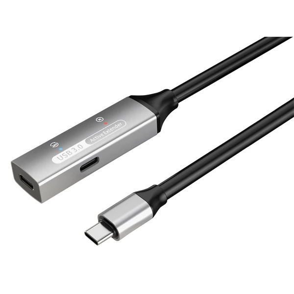 PREMIUMCORD USB 3.0 Type C Hosszabbító Fekete 15m KU31REP15AL
