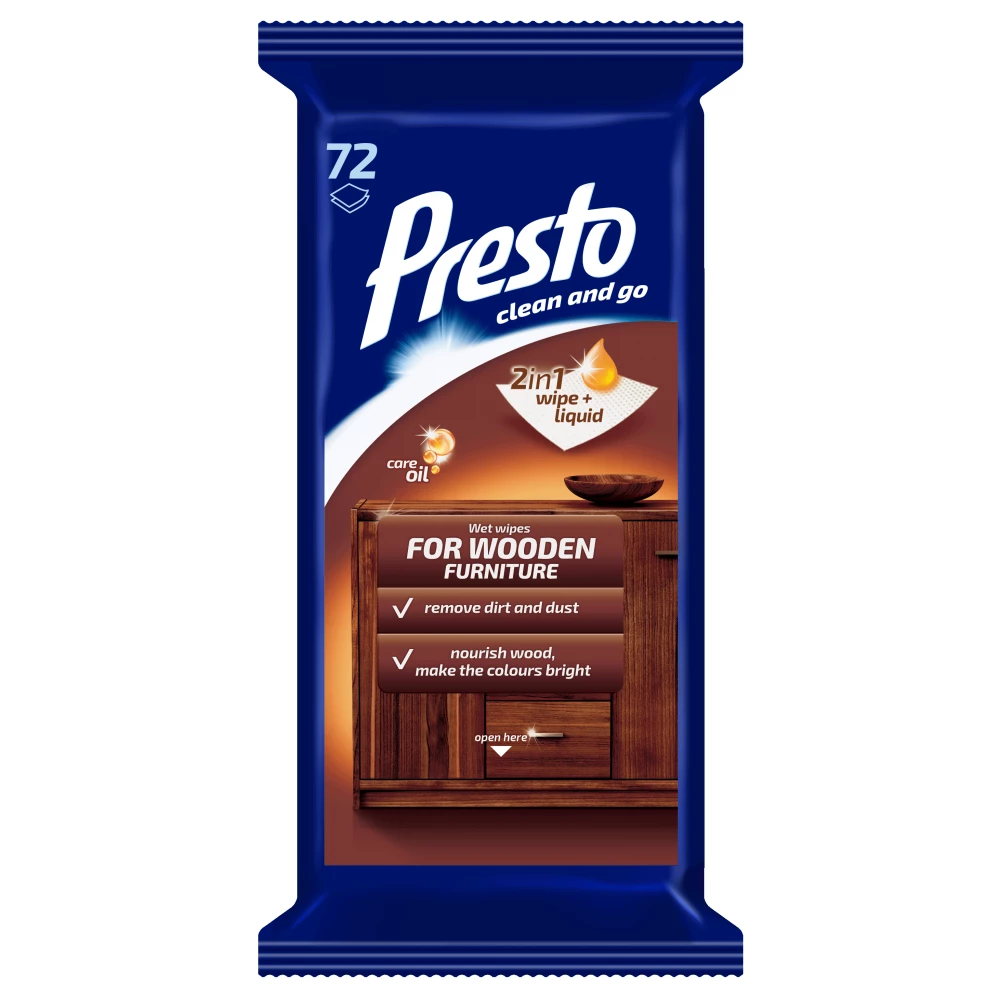 PRESTO Presto bútorápoló törlőkendő 72 db