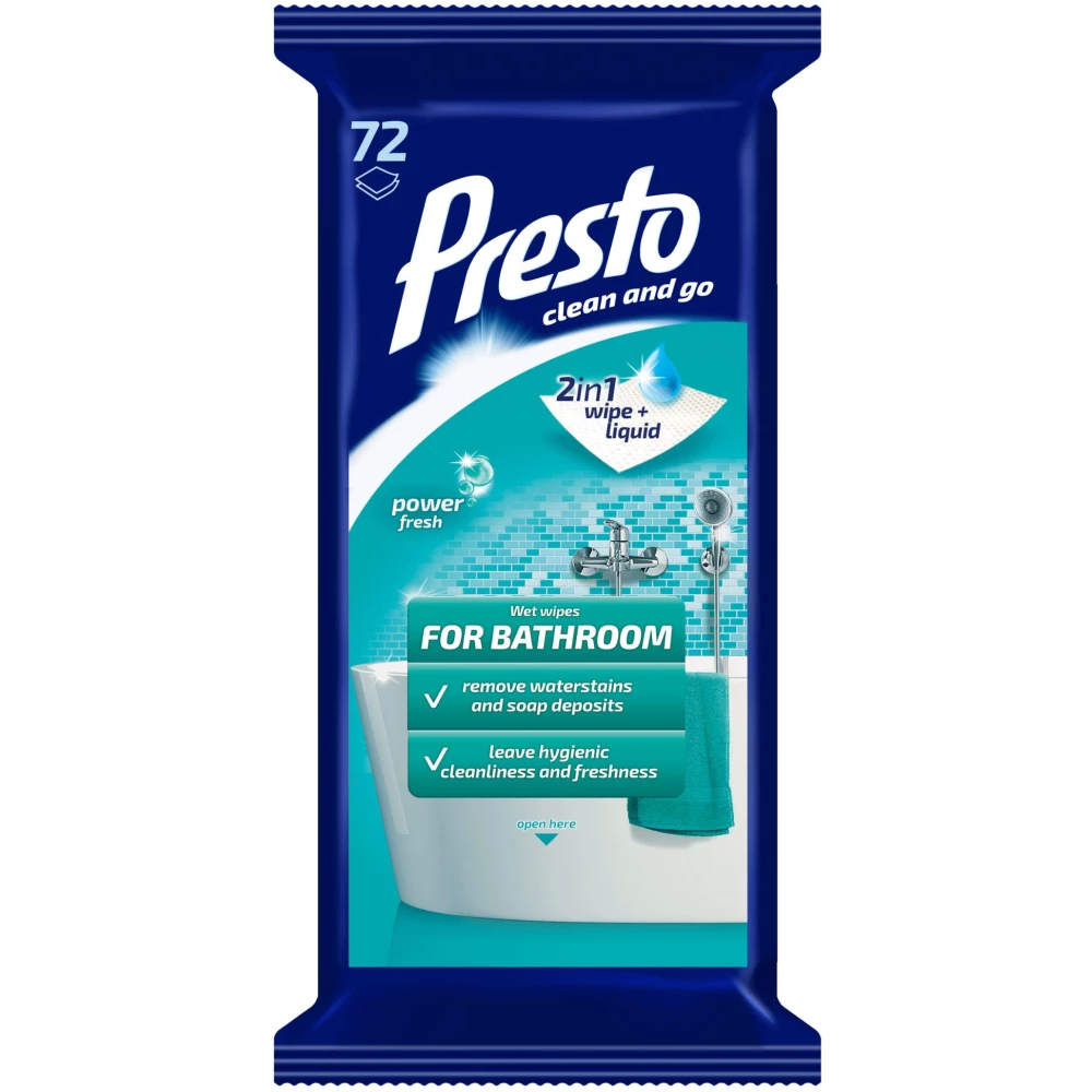PRESTO Presto fürdőszobai törlőkendő 72 db