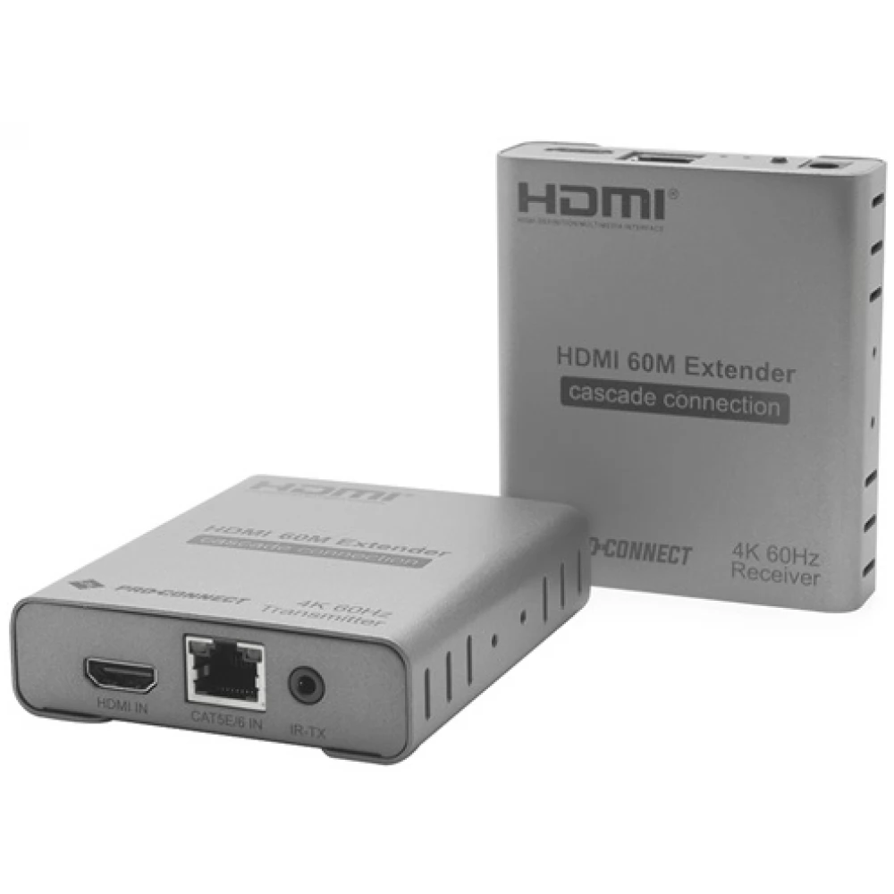 PROCONNECT Extender HDMI 1.4 Over LAN Cat5e/6 Infra 4k@60Hz HDMI loop out 60m-ig