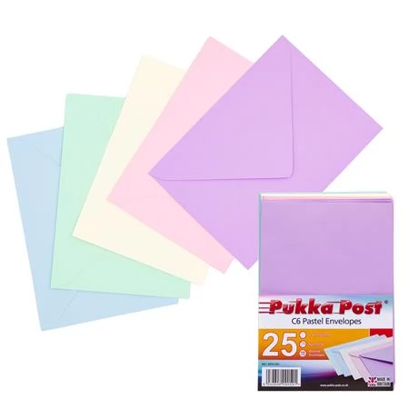 PUKKA PAD Pastel Boríték C6 szilikonos vegyes színek