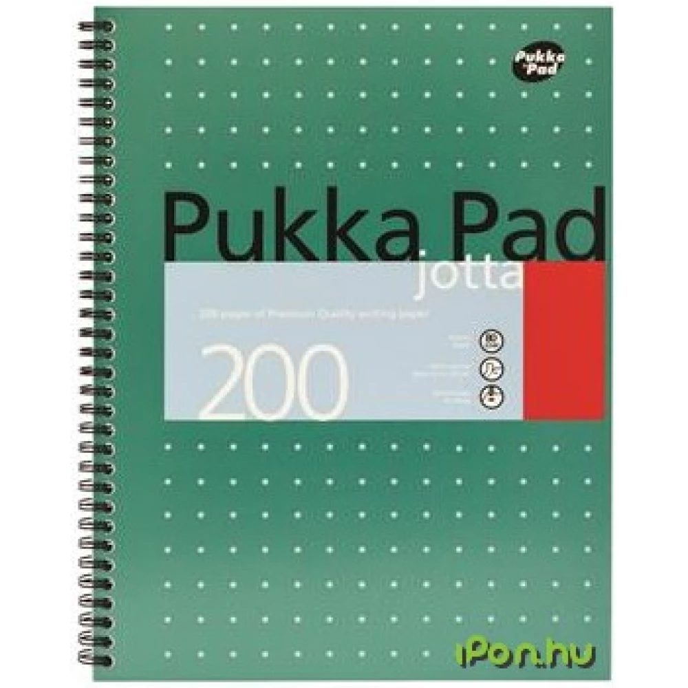 PUKKA PAD Spirálfüzet A4+ kockás 100 lap Metallic Jotta