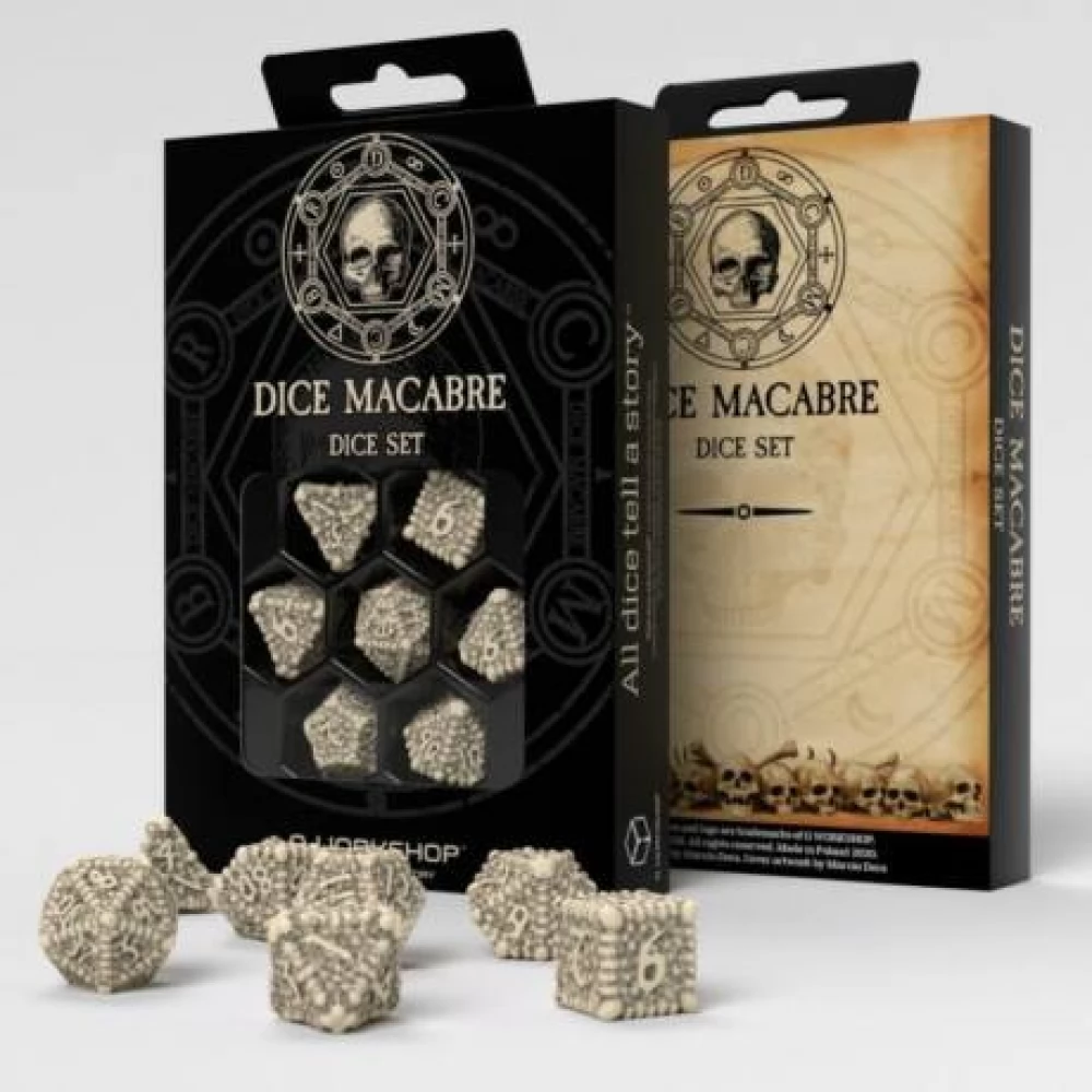 Q WORKSHOP Dice Macabre 7 darabos dobókocka szett