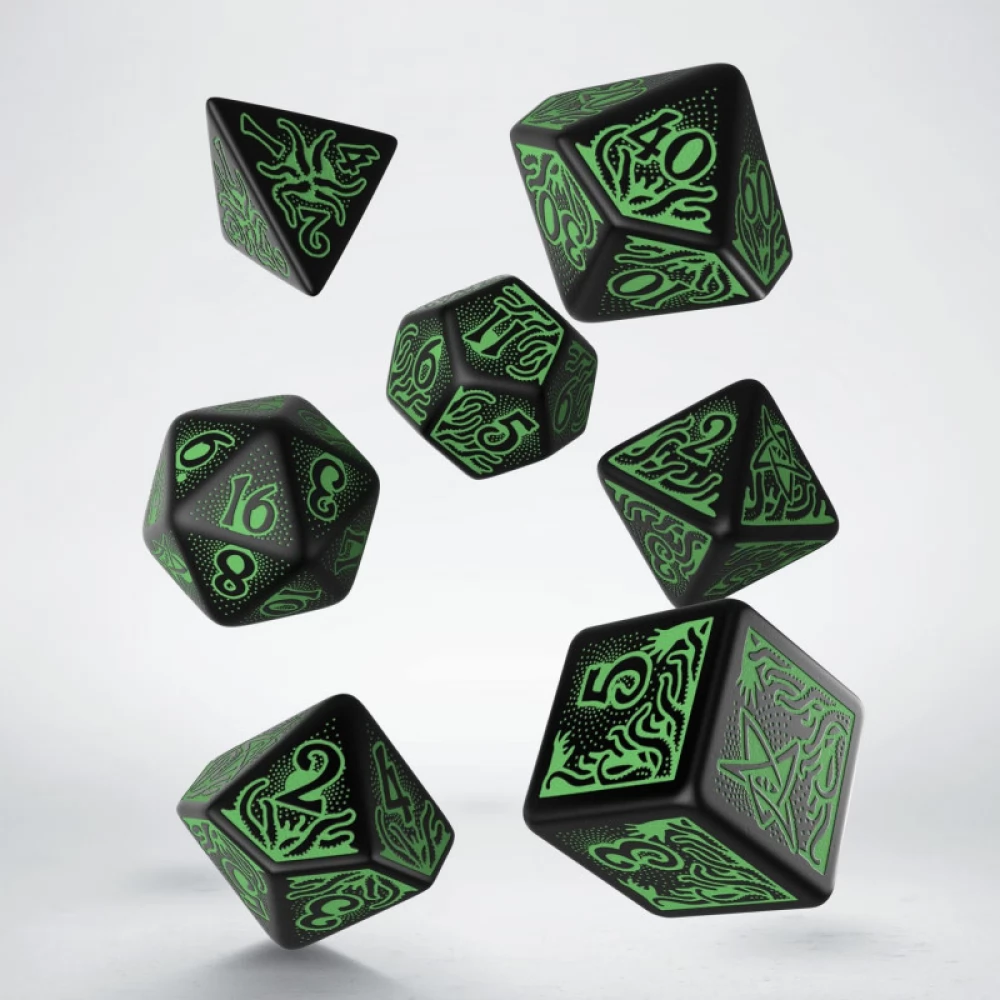Q WORKSHOP Dobókocka készlet Call of Cthulhu 7th Edition Black & green Dice Set