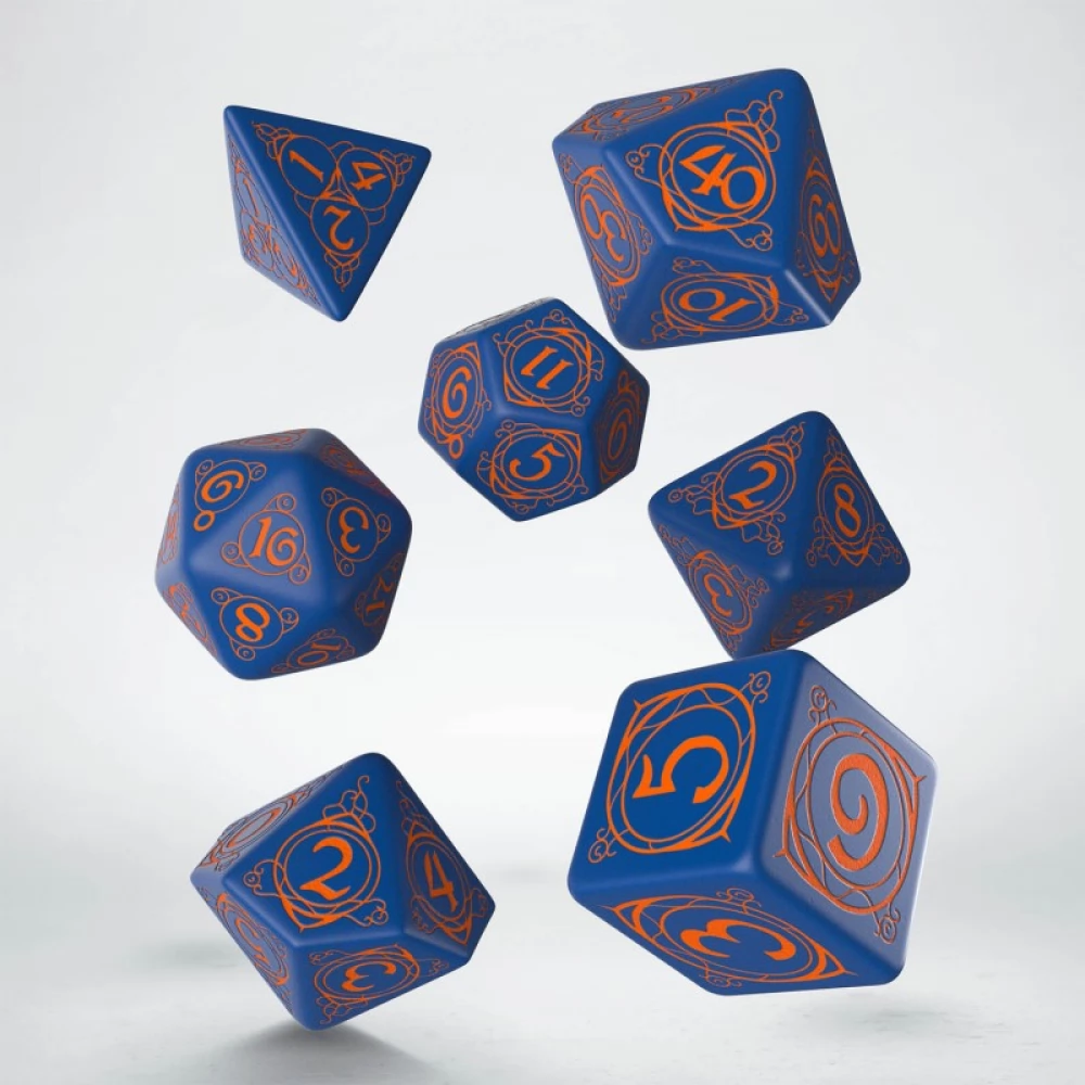 Q WORKSHOP Wizard Dark-blue & orange Dice Set dobókocka készlet