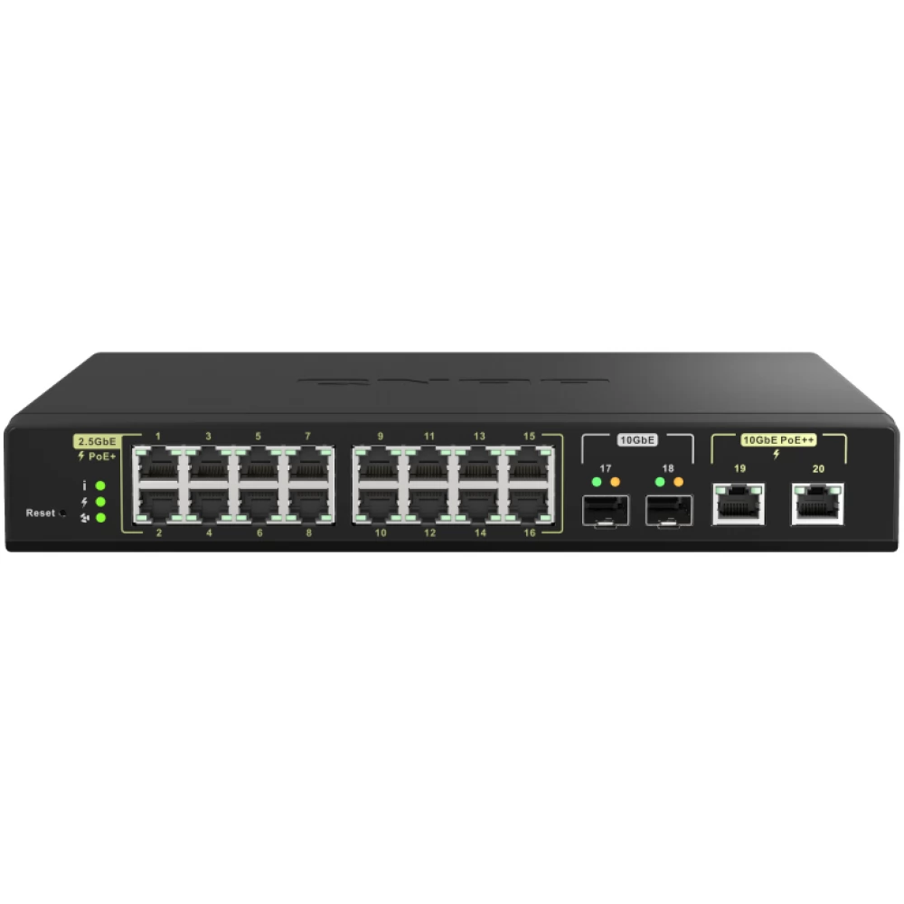 QNAP QSW-M2116P-2T2S PoE+ menedzselt switch