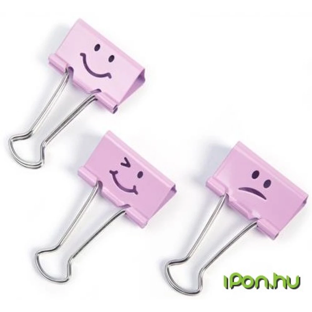 RAPESCO Bindercsipesz 32 mm Emoji rózsaszín