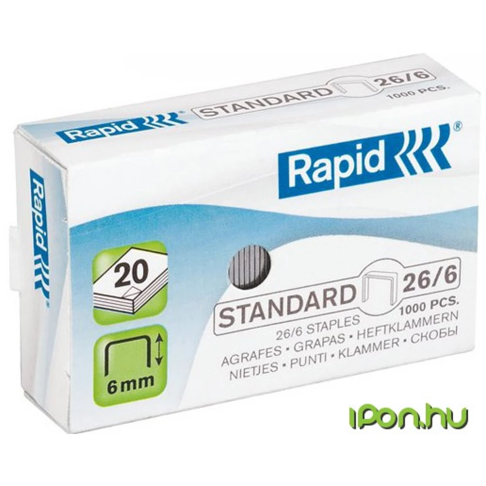 RAPID Tűzőkapocs 26/6 horganyzott Standard
