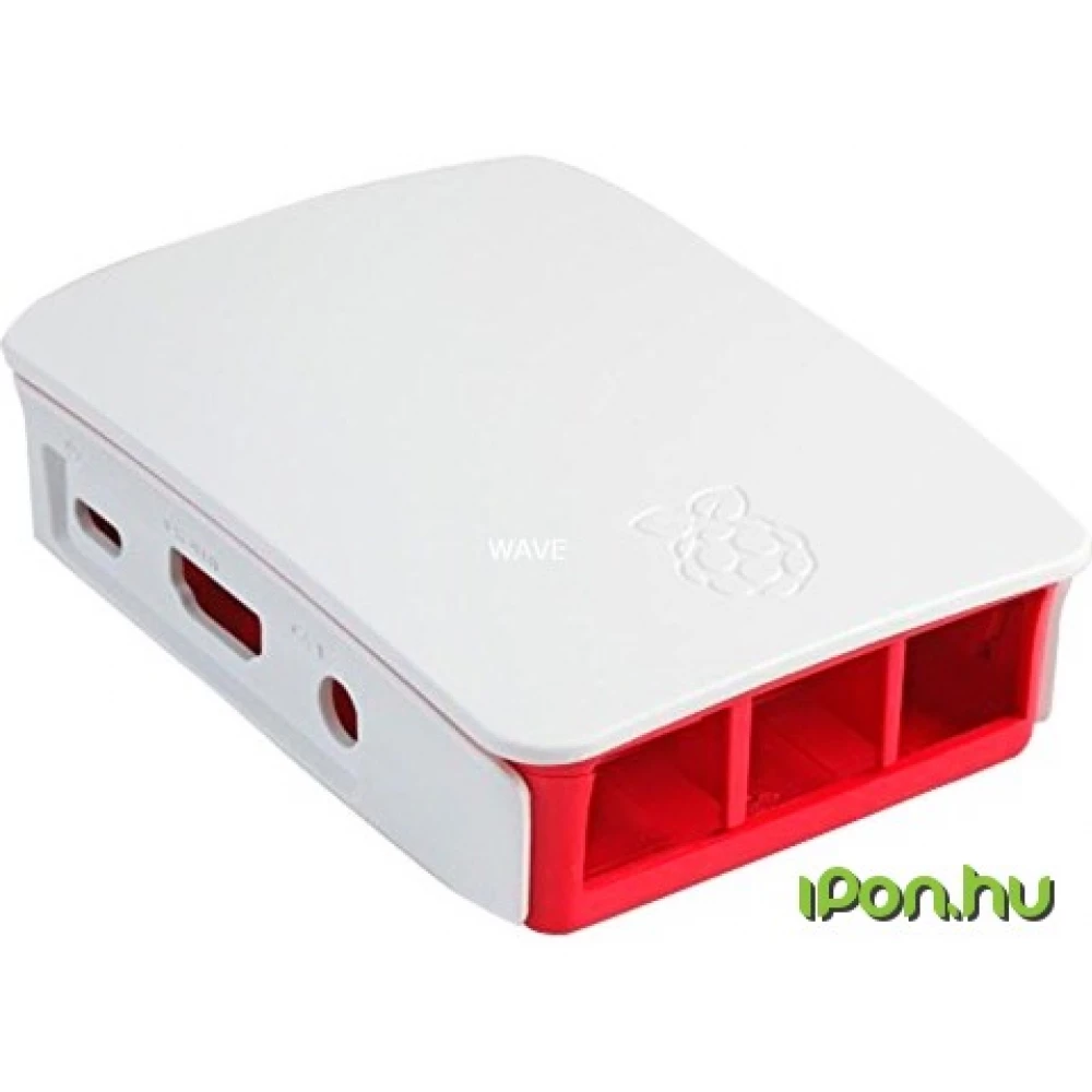RASPBERRY PI 2/3 fehér-piros ház málna logóval
